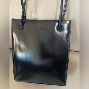 Guess Black Patent Faux Leather Small Mini Shoulder Purse Handbag